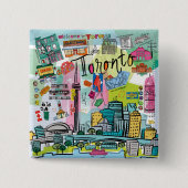 Toronto, Canada Vierkante Button 5,1 Cm (Voorkant)