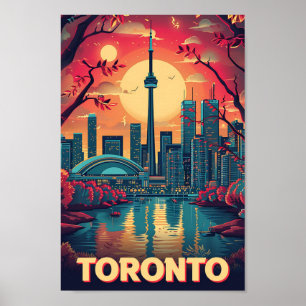 Toronto Canada Vintage Kunst Reisillustratie Poster