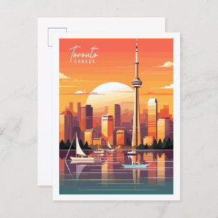Toronto Canada vintage reisillustratie Briefkaart