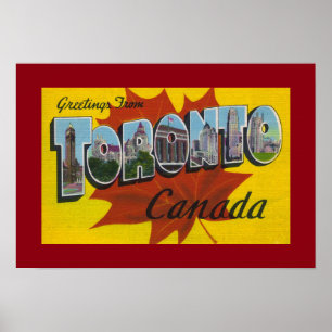 Toronto Canada Vintage Travel Art Poster