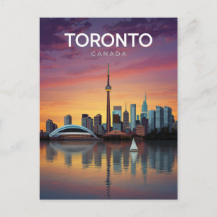 Toronto Canada Zonsondergang Silhouet Briefkaart