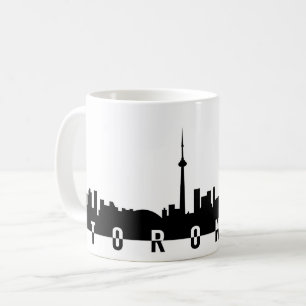 toronto cityscape canada stadsymbool zwarte silhou koffiemok