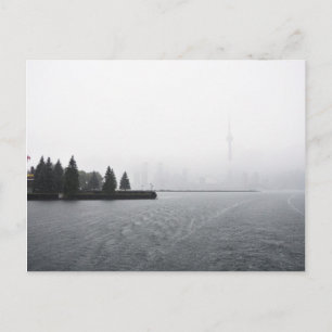 Toronto Harbour Skyline in de regen Briefkaart