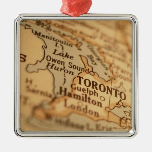 TORONTO  kaart Metalen Ornament (Voorkant)