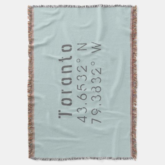 Toronto Latitude Lengtegraad Deken (Voorkant Verticaal)