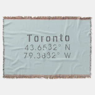 Toronto Latitude Lengtegraad Deken