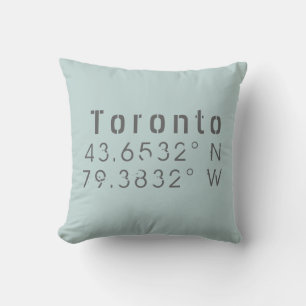 Toronto Latitude Lengtegraad Kussen