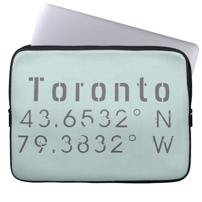Toronto Latitude Lengtegraad Laptop Sleeve (Voorkant)