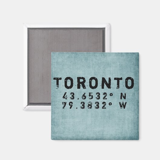 Toronto Latitude Longitude Denim Magnet (Recto/Verso)