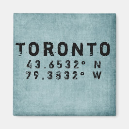 Toronto Latitude Longitude Denim Magnet Magneet