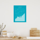 Toronto Light Blue City Map Poster (Keuken)