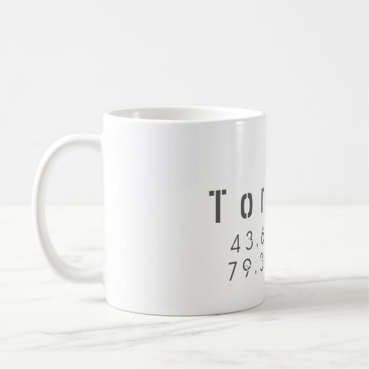 Toronto Longitude Latitude Mug (Gauche)