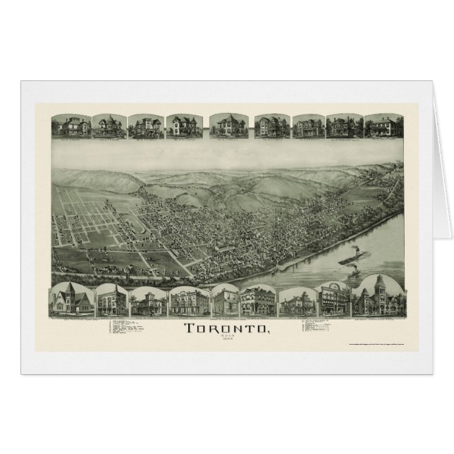 Toronto, OH Panoramic Map - 1889 (Voorkant Horizontaal)