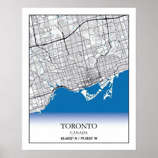 Toronto Ontario Canada Travel City Map Poster (Voorkant)