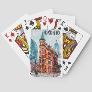 Toronto Ontario Canada Travel Waterverf Pokerkaarten