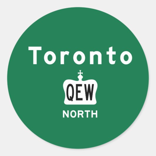 Toronto QEW Ronde Sticker (Voorkant)