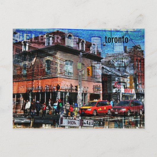 Toronto Queen street collage briefkaart (Voorkant)