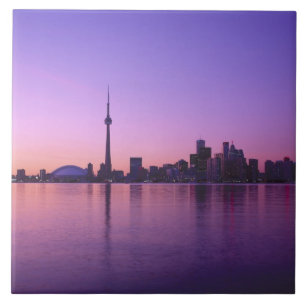 Toronto silhouet bij nacht, Ontario, Canada Tegeltje