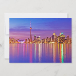 Toronto Silhouet bij Schemering Bedankkaart