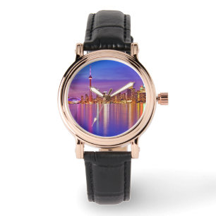 Toronto Silhouet bij schemering Horloge