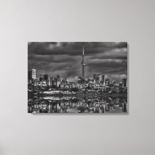 Toronto Silhouet bij Sheldon Lookout Reflectie No Canvas Afdruk