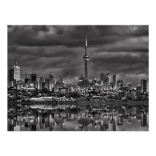 Toronto Silhouet bij Sheldon Lookout Reflectie No Foto Afdruk