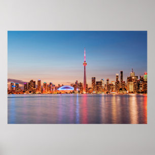 Toronto Silhouet bij Zonsondergang Poster