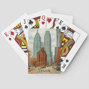 Toronto Silhouet Canada Oud Aquarel Pokerkaarten