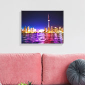 Toronto Skyline bij nacht Canvas Afdruk (Insitu (Woonkamer))
