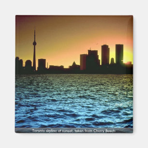 Toronto skyline bij zonsondergang, genomen uit Che Magneet