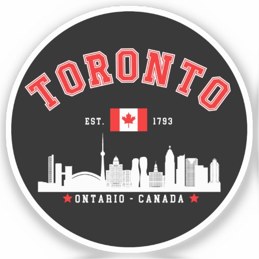 Toronto Skyline City Sticker (Voorkant)