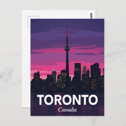 Toronto Skyline City Tower Sunset Briefkaart (Voorkant / Achterkant)