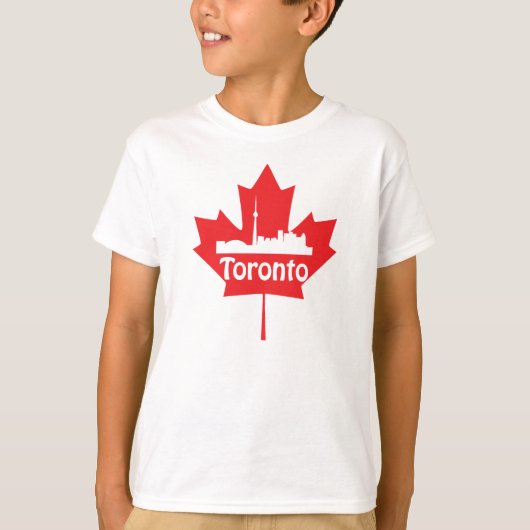 Toronto skyline en maple leaf t-shirt (Voorkant)
