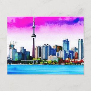 Toronto Skyline Geschilderd ontwerp op Briefkaart