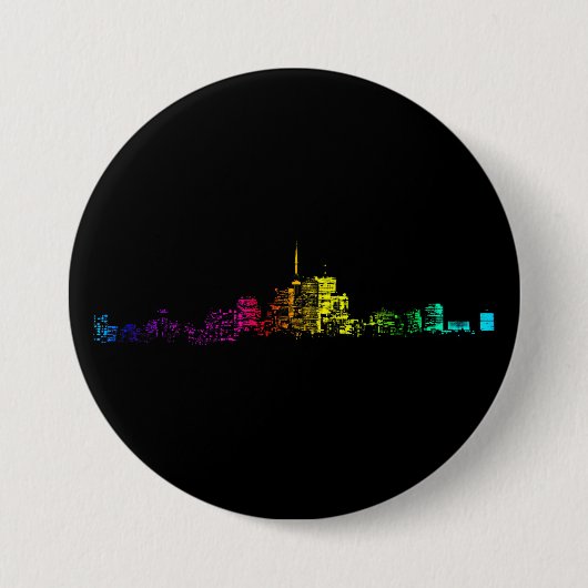 Toronto Skyline Gradient Ronde Button 7,6 Cm (Voorkant)