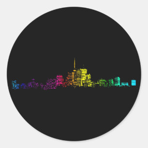 Toronto Skyline Gradient Ronde Sticker