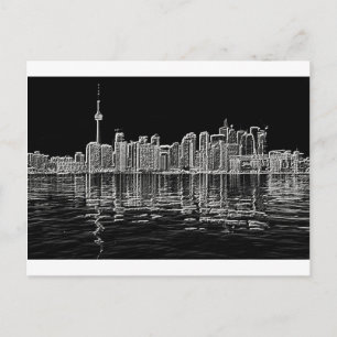 Toronto Skyline in Black en White Briefkaart
