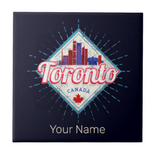 Toronto Skyline Ontario Retro Canada Vintage Tegeltje
