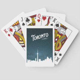 Toronto skyline 's nachts in de CN Tower Pokerkaarten