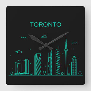 Toronto skyline vierkante klok