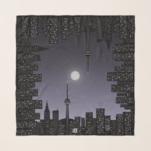 Toronto stads silhouet volle maan paarse nachtheme