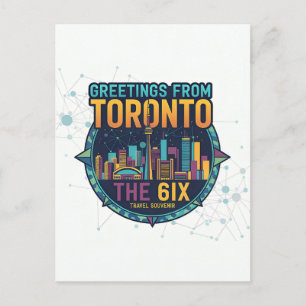 Toronto The 6ix Modern Kleurrijk Koel Abstract Briefkaart