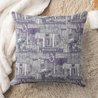 Toronto toile marineblauw violet kussen