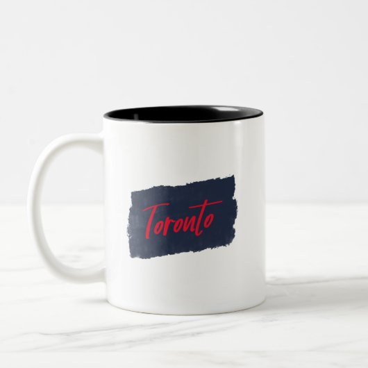 Toronto Typographie rouge manuscrite Café Mug (Gauche)