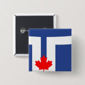 Toronto vlag canada-symbool vierkante button 5,1 cm (Voorkant /achterkant)
