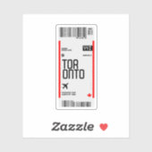 Toronto Vlucht ticket instapkaart reizen Canada Sticker (Vel)