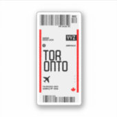 Toronto Vlucht ticket instapkaart reizen Canada Sticker (Voorkant)