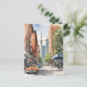 Toronto waterverf kunst briefkaart (Staand voorkant)