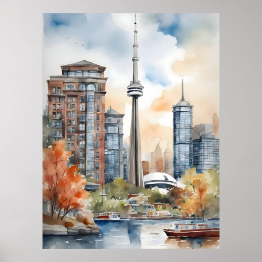 Toronto waterverf kunst poster (Voorkant)