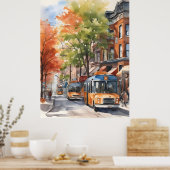 Toronto waterverf kunst poster (Keuken)